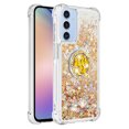 thumbnail image 2 of Funda para Samsung Galaxy A16 5G con Brillo Líquido Flotante, Purpurina, Parachoques y Anillo Giratorio Soporte, 2 of 5