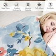 thumbnail image 3 of Chilfamy Yellow Blue Grey Bright Flower Blanket, Soft Blankets Flannel Bed Throw Cozy Lightweight  Gifts for Women Girls Sofa Couch Bedroom Living Rooms Warm All Season, Home Decor, 3 of 6