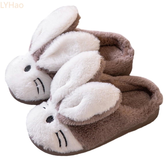 LYHaoo Kids Cartoon Bunny Slippers For Autumn And Winter Cozy Home Footwear For Boys And Girls Indoor Shoes For Children Ages 5 12 Sizes 12.5 Little Kid 6-7 Years
