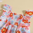 thumbnail image 3 of PENGXIANG Bébé Filles Robes d'Été Bambin Mouche Manche Carrée Floral Robe de Soleil, 3 of 8