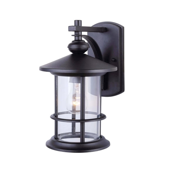 IOL124BK Canarm Inc Treehouse - 1 Light Outdoor Wall Mount-13 Inches Tall and 8 Inches Wide-Black Finish