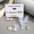 thumbnail image 4 of 6 Pairs Party Elegant Women Butterfly Heart Long Dangle Hook Earrings, 4 of 8
