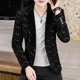 thumbnail image 5 of Chaqueta de traje para hombre, chaqueta corta a rayas para hombre, abrigo corto negro, moda 2024, simple, con botones, verano, vintage, elegante, 5 of 5