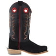 thumbnail image 4 of Old West Western Boots Boys Fancy Stitched Leather Suede Black 8203, 4 of 5