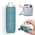 thumbnail image 1 of Botellas de agua plegables, tazas, válvula a prueba de fugas, reutilizable, sin BPA, de silicona, plegable, botella de agua de viaje, taza para gimnasio, Camping, senderismo, 1 of 5