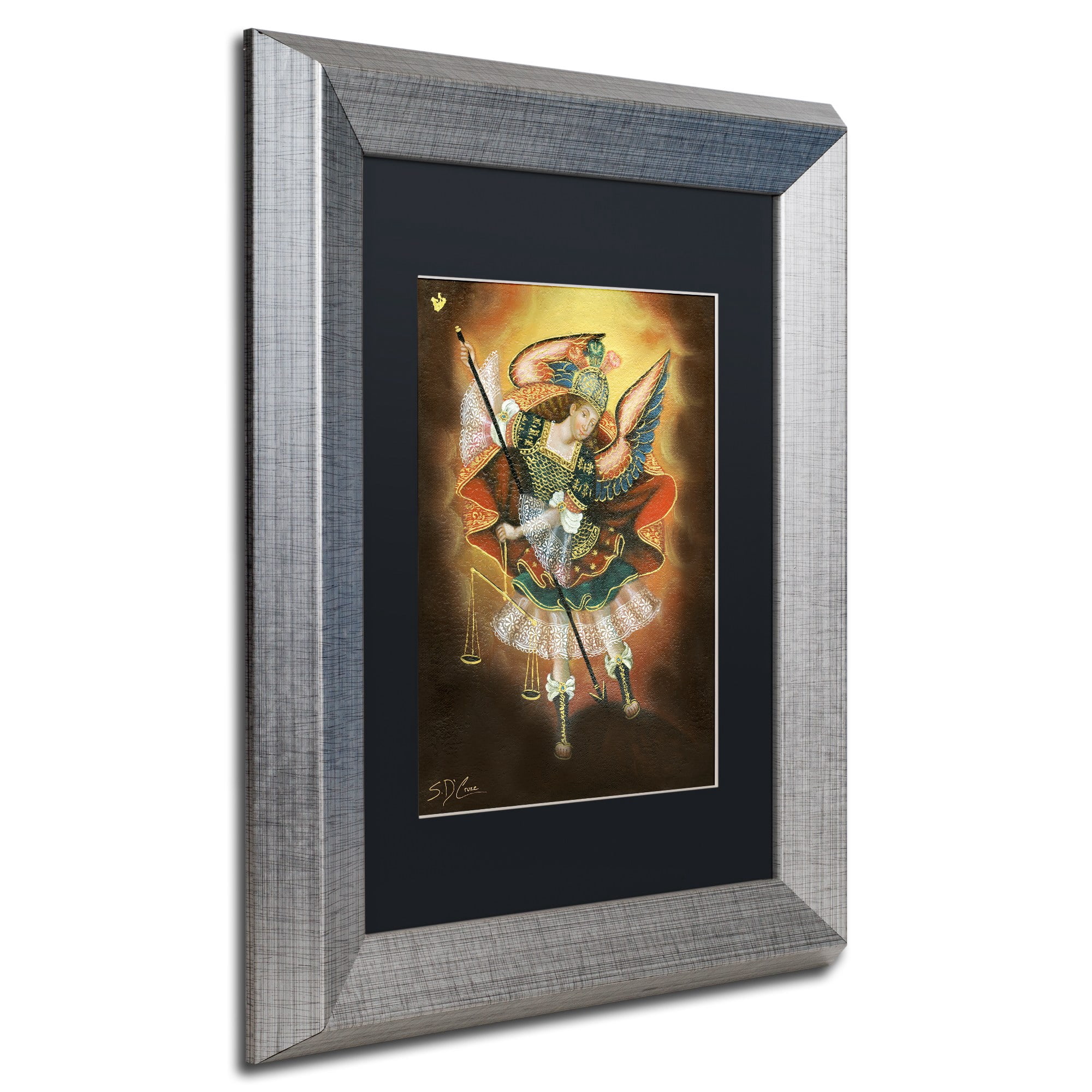 Trademark Fine Art "Angel Gabriel" Canvas Art by Masters Fine Art, Black Matte, Silver Frame
