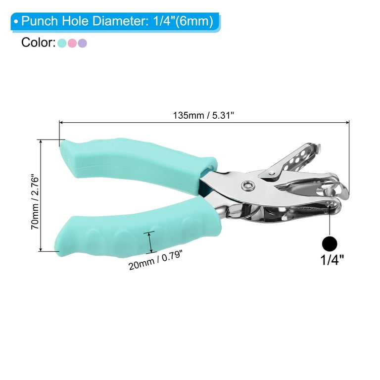 Uxcell 3/16 Single Hole Punch Handheld Hole Puncher with Soft Grip  Triangle Shape Metal Paper Puncher, Green