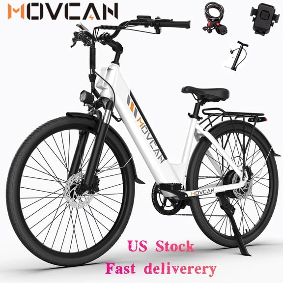 Movcan V80 Electric Bike for Adults, 1500W Peak Motor, 28 MPH, Up to 70 Miles, 48V 13Ah Removable Battery, 26" Electric Bicycle