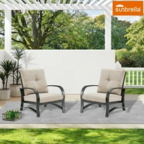 Ulax Furniture Patio Aluminum Club Chairs Indoor Outdoor Set of 2 Conversation Seating with Sunbrella Cushion Covers