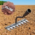 thumbnail image 6 of Iron Weeding Rake 5/6/7/8 Teeth Carbon Steel Garden Weeder Rakes, Iron Rake for Yard Lawn and Garden, Garden Tools for Weedings 8 teeth&Wooden handle, 6 of 6
