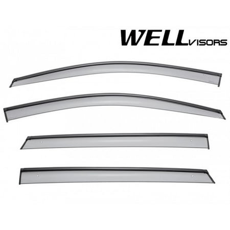 WellVisors Replacement for 2014-Present Mercedes Benz W246 B-Class Clip-ON Smoke Tinted Side Rain Guard Window Visors Deflectors