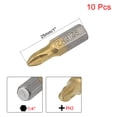 thumbnail image 2 of Uxcell 1/4" Hex Shank 1" Length #2 Anti-slip Phillips Screwdriver Bit S2 Steel 10 Pack, 2 of 5