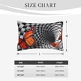 thumbnail image 4 of Naloa Butterflies Optical Illusion Pillowcase, Throw Pillowcase, Wrinkle-Free, Stain-Resistant with Hidden Zipper for Bedroom Sofa-20"x30", 4 of 6