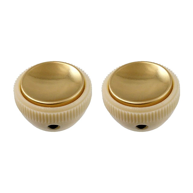 HOFNER VINTAGE TEA CUP BASS GUITAR KNOBS CREAM W/GOLD CENTER (SET OF 2)NEW
