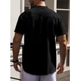 thumbnail image 5 of Fexilor Men's Shirts Short Sleeve Button Down Relaxed Fit Modern Stand Collar Casual Dress Shirts, Fade-Resistant, 5 of 6