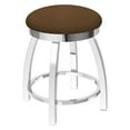 thumbnail image 2 of Misha Swivel Barstool Metal Finish: Anodized Nickel, Seat Type: Vinyl - Rein Coffee, Height: 18", 2 of 2