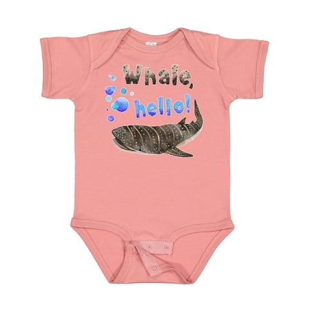 

Inktastic Whale Hello! Cute Whale Shark with Bubbles Boys or Girls Baby Bodysuit