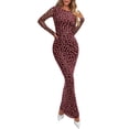 thumbnail image 1 of Vestido Maxi PRETTYGARDEN para Mujer Ajustado con Estampado Floral Rojo y Blanco, 1 of 6