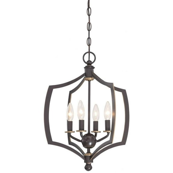 Mini Chandelier 4 Light Downton Bronze/Gold in Transitional Style 20.25 inches Tall By 16 inches Wide Bailey Street Home 57-Bel-2254840