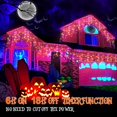 thumbnail image 4 of 1280 LED Halloween Lights Outdoor Waterproof Fairy String Lights with 240 Drops 131ft 8 Modes iciclelights Timer Memory Halloween Decorations for Home Window Indoor Holiday (Orange+Purple), 4 of 8
