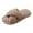 Khaki, variant on Women's Fuzzy Slippers Cozy Open Toe Cross Band Memory Foam House Shoes for Bride Wedding Laides Indoor Outdoor Slide