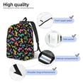 thumbnail image 3 of Disketp Colorful Geometric Dog print Canvas Backpack Lightweight Travel Daypack Student Rucksack Laptop Backpack-Small, 3 of 5