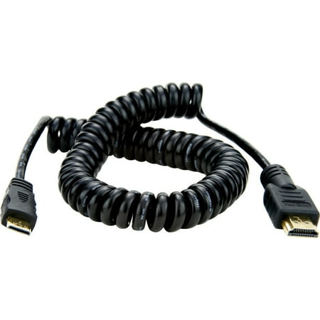 UPC: 0853815005681 | 19.68 /50cm Coiled Mini HDMI to Full Size HDMI Cable for Ninja Star Recorder