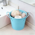 thumbnail image 2 of Leodye 1PCS Mini Iron Bucket Flower Pot with Double Ears Desktop Pen Holder Storage Box Cute Study Desk Decor for Home and office Use -5.9 * 4.5 * 4.3 in, 2 of 6