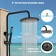 thumbnail image 5 of Gotonovo Accesorio De Ducha Para Exteriores Negro Mate Sistema Sus304 Conjunto Combinado Lluvia Manija Única Rociador Manual De Alta Presión Montaje En Pared 2 Función Dual Acero Inoxidable, 5 of 9