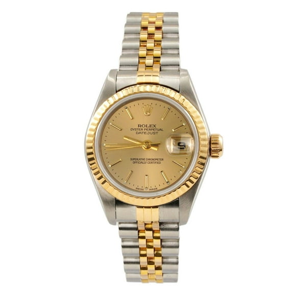 Pre-Owned Ladies Rolex Two-Tone 18K/SS Datejust with Gold Champagne Dial