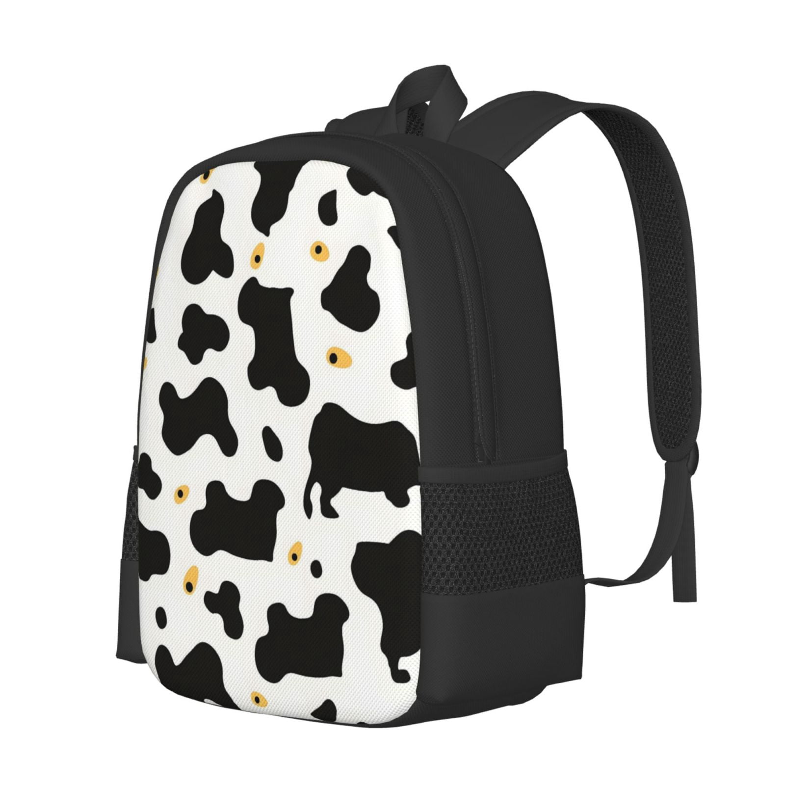 Large Capacity Backpack 16.5×12.5×5.5in Widened Shoulder Strap Design Main Bag Large Top Handle Belt Adjustable Shoulder Strap Simple Cow Print Pattern1_4