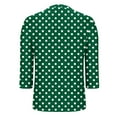 thumbnail image 3 of Womens 3/4 Sleeve Shirt, V Neck T Shirts for Women Summer Fashion Loose Fit Dots Printed Basic T-Shirts S-2XL, 3 of 5