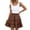 Light Brown, variant on Women's Bohemian Ruffled Layered Mini Skirt With Liner Black L