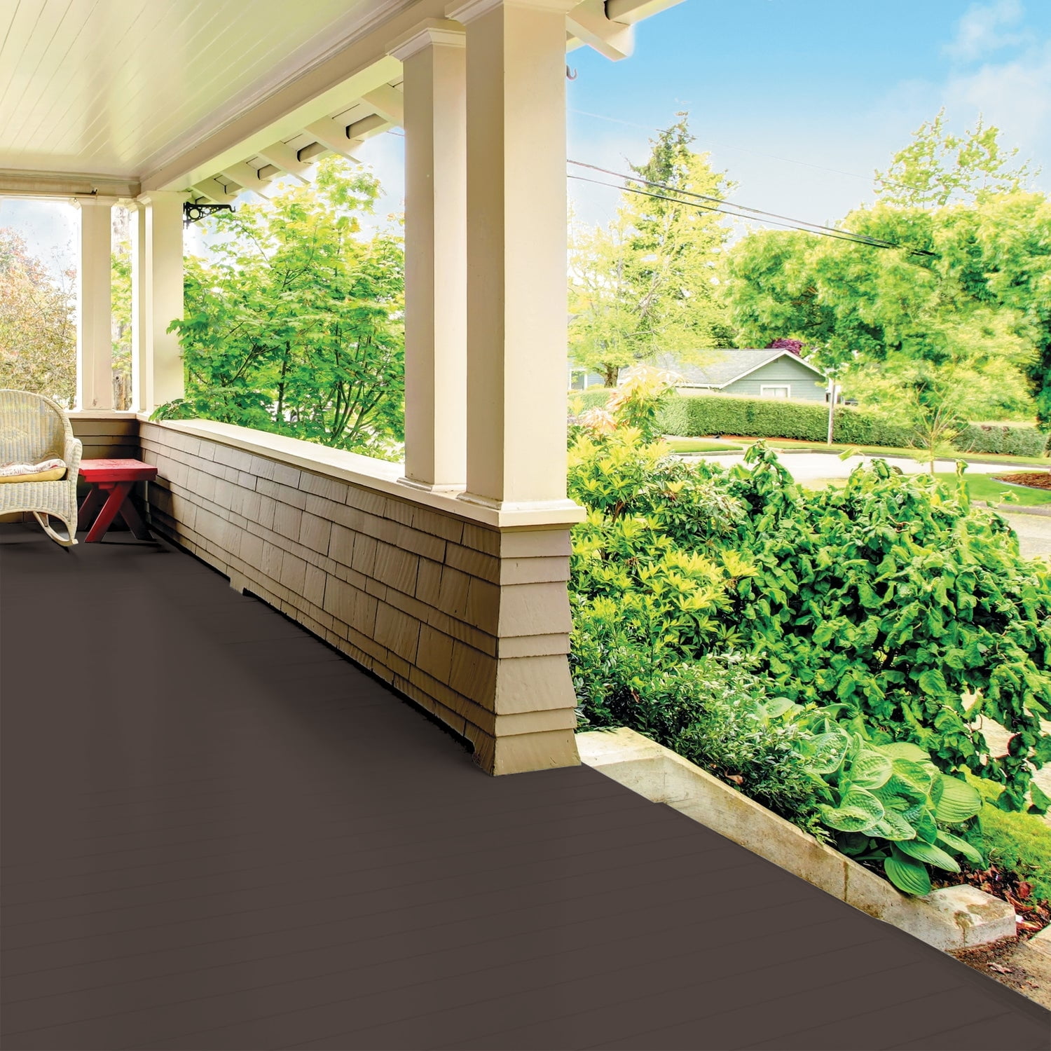 Glidden Porch & Floor 1 gal. Dark Granite Satin Interior/Exterior Paint with Primer
