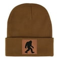 thumbnail image 6 of Bigfoot Leather Patch Acrylic Knit Beanie - Soft Stretchable Sporty Unisex Hat, Daily Comfort & Perfect Gift, 6 of 7