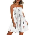 thumbnail image 2 of EQWLJWE Robes pour Femmes 2023 Décontractées Robe d'Été Boho Style Imprimé Plume Sans Manches à une Épaule Liquidation Robes pour Femmes, 2 of 5