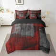 thumbnail image 2 of Erosebridal Grunge Ombre Comforter Red Black Grey Comforter Set Geometric Abstract Bedding Set 7 Piece Bed In A Bag King Size For Teen Modern Oil Painting Bed Set With Sheets,Pillow Covers, 2 of 5