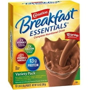 Carnation Breakfast Essentials Powder Drink Mix Variety Pack, 10 Count Box Of 1.26 Ounce Packets (Pack Of 6)