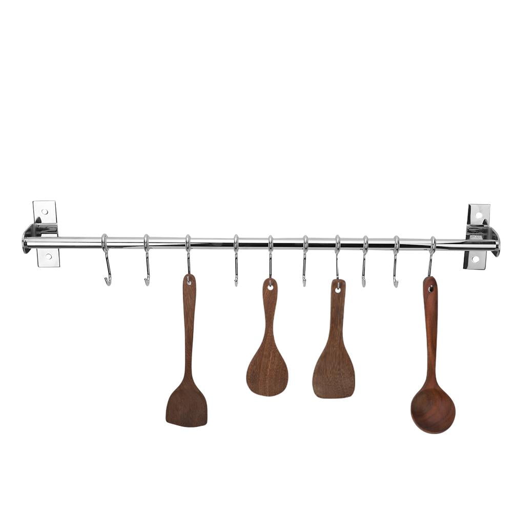 HERCHR Kitchen Rail, Stainless Steel Wall Mounted Hanging Rail Storage