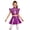 Purple, variant on Kids Girls 2Pcs Modern Jazz Dance Suit Shiny Metallic Crop Top with Pleated Skirt Cheerleading Outfit Silver 6
