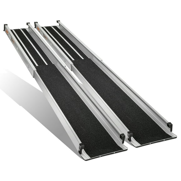 DNA Motoring 1200 lbs Capacity Extendable Length 3.45-6ft Anti-Slip Wheelchair Ramp 2 PCS Set