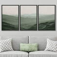 thumbnail image 2 of IDEA4WALL Framed Canvas Print Wall Art Set of 3 Rolling Green Mountain Hill Environment Nature Wilderness Cozy Neutral Modern Art Decorative Contemporary Minimal for Rooms - 24"x36"x3 Black, 2 of 5