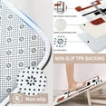 thumbnail image 3 of Geometric Red Bathroom Set with Shower Curtain and Rugs Accessories, Red Grey Black Stripe White Modern Shower Curtain for Bathroom Decor 4 Pcs, 3 of 6