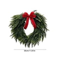 thumbnail image 3 of WWC Christmas Wreath, Artificial Pine Cedar Heart-Shaped Holiday Wreath with Bow, Rustic Christmas Decorations Winter Wreath for Front Door Mantel, 3 of 8