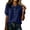 Navy, variant on Babysbule Women Peter Pan Collar Henley Puff Short Sleeve Blouse Loose Fit Casual Top for Summer Travel Weekend Daily Outfits