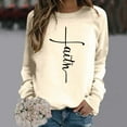 thumbnail image 2 of Womens Casual Sweatshirt Crew Neck Yeshua Lord Printed Pullover Long Sleeve Loose Fit Tops Fashion 2025, 2 of 4