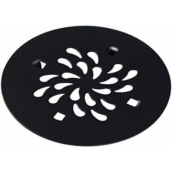Shower Drain Cover (4-1/4 in Round) Replacement |Custom Drip Drain Grate | Shower Base Strainer Grid (Matte Black)