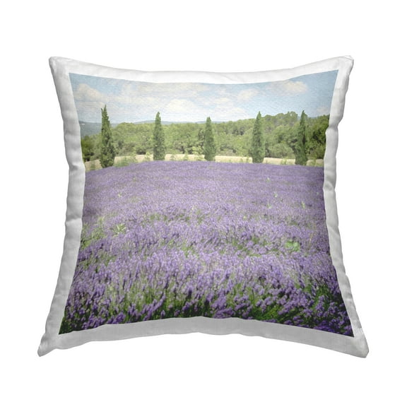 Stupell Industries Country Lavender Scenery Square Decorative Printed Throw Pillow, 18 x 18