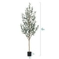 thumbnail image 2 of 6 ft Artificial Olive Plants with Realistic Leaves and Natural Trunk, Silk Fake Potted Tree with Wood Branches and Fruits, Faux Olive Tree for Office Home Decor, 2 of 9