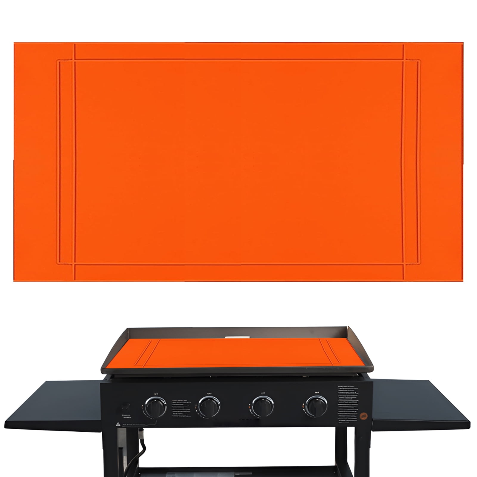 YAHHU 36 Inches Silicone Griddle Mat Compatible with Blackstone, Heavy Duty Food Grade Grill Cover, All Season BBQ Deck Protector from Rodents Insects Debris and Rust, Orange, 36 in / 91.4 cm